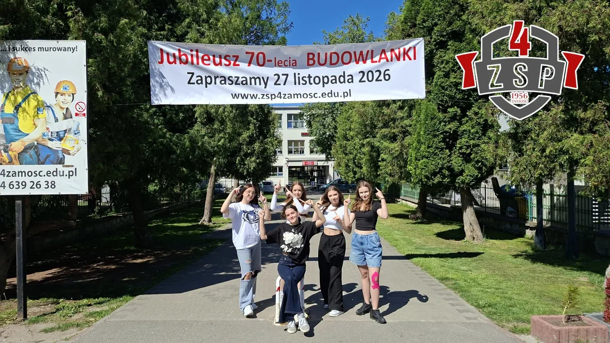 Grafika promocyjna wydarzenia 70 lat Budowlanki – Jubileusz ZSP nr 4