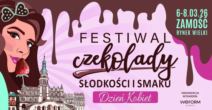 Grafika promocyjna wydarzenia CZEKO FEST – Festiwal Czekolady i Słodkości w Zamościu