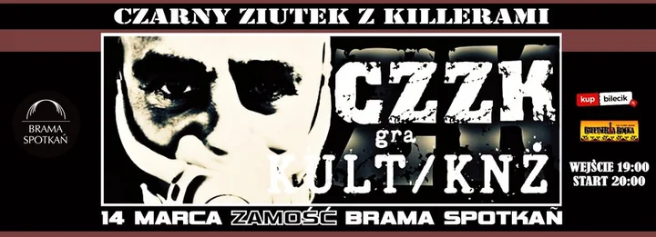 Grafika promocyjna wydarzenia CZZK w Brama Spotkań — covery Kultu i Kazika, Zamość (14 marca 2026)