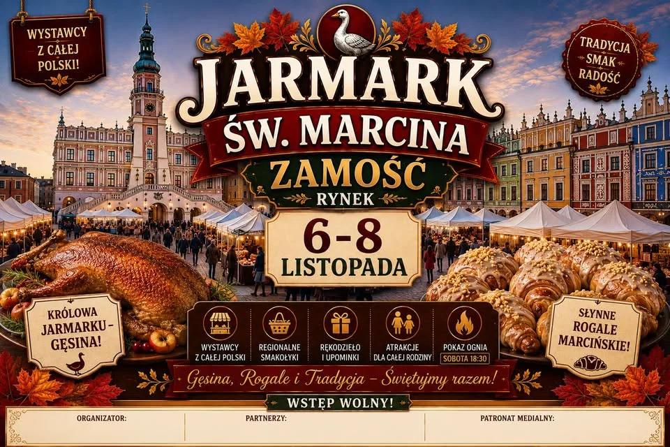 Grafika promocyjna wydarzenia Jarmark Św. Marcina w Zamościu 2026