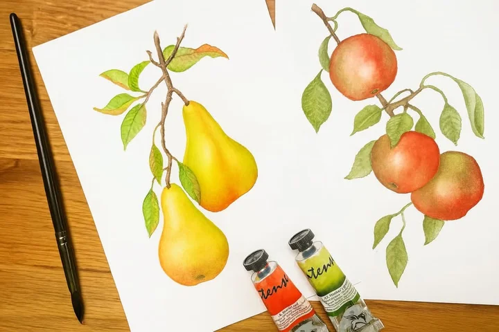 Obrazek przedstawia grafikę promocyjną wydarzenia Warsztaty akwareli: jesienna ilustracja botaniczna dla kobiet