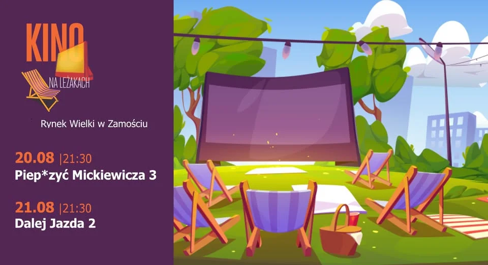 Grafika promocyjna wydarzenia Kino na Leżakach: filmowe wieczory