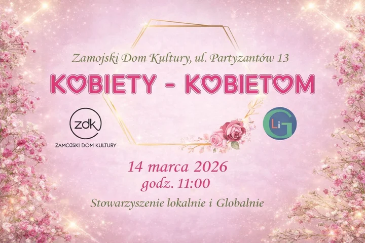 Grafika promocyjna wydarzenia Kobiety-Kobietom_Zamość — spotkanie inspiracyjne dla kobiet