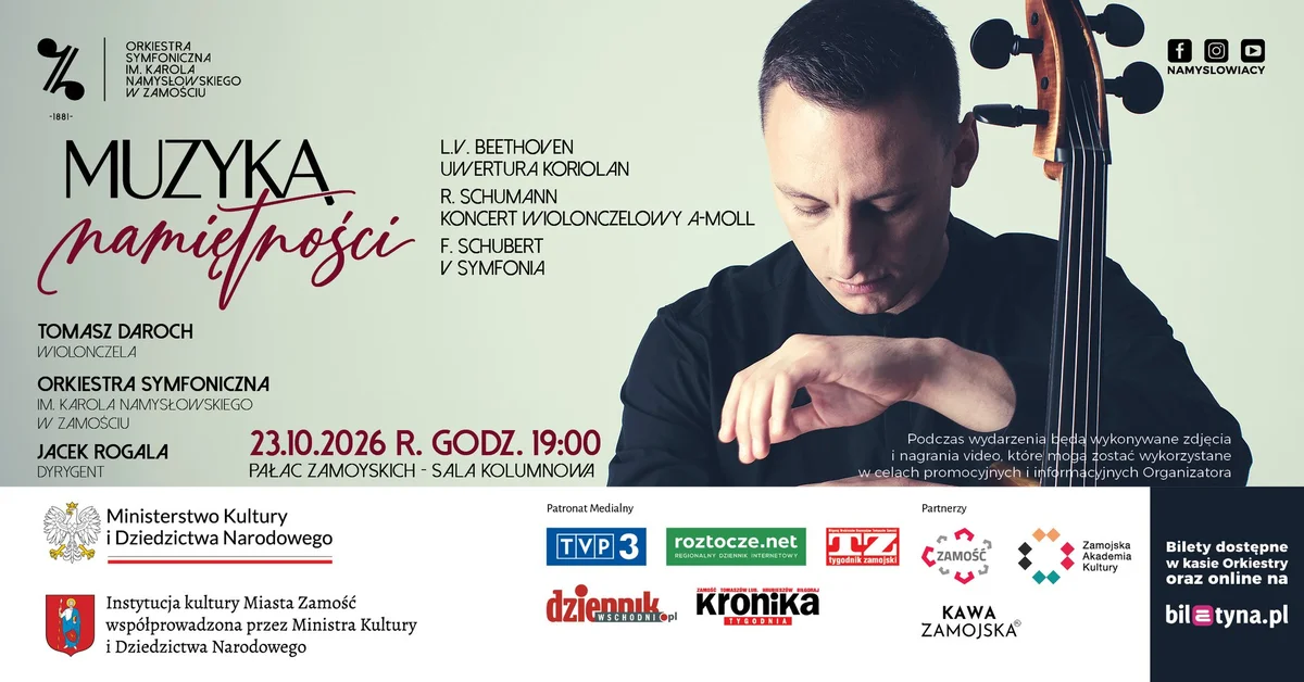 Grafika promocyjna wydarzenia Muzyka namiętności: koncert symfoniczny