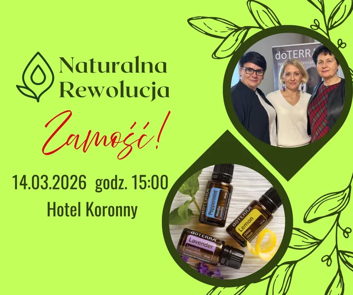 Grafika promocyjna wydarzenia Naturalna Rewolucja – Zamość: jak wejść w wiosnę z energią i równowagą