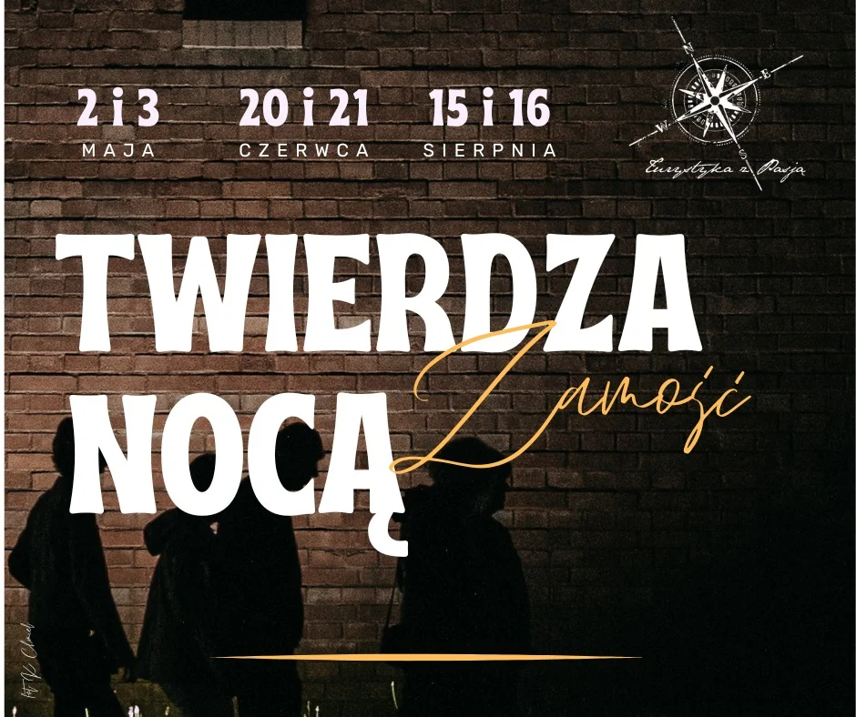 Grafika promocyjna wydarzenia Nocny spacer po Twierdzy Zamość z przewodnikiem