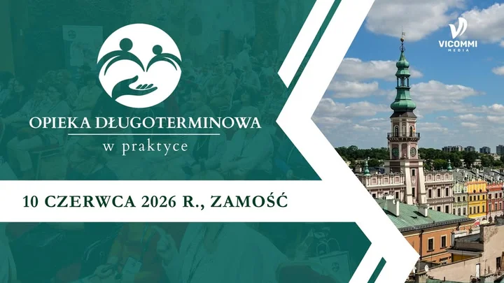 Grafika promocyjna wydarzenia Opieka Długoterminowa w Praktyce | Zamość