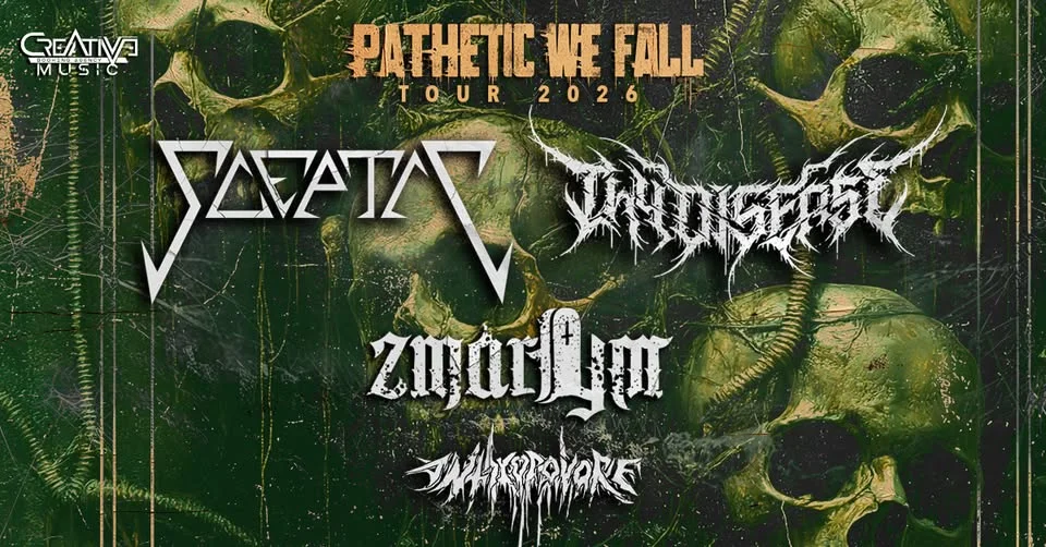 Grafika promocyjna wydarzenia PATHETIC WE FALL TOUR 2026 w Zamościu