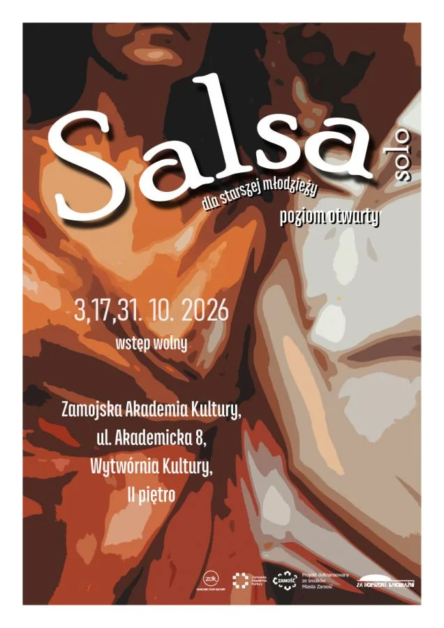 Grafika promocyjna wydarzenia Salsa solo dla starszej młodzieży