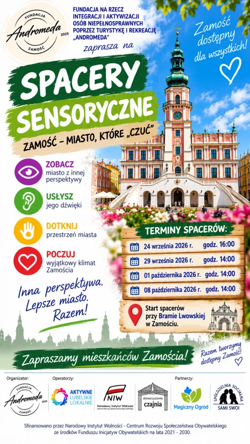 Grafika promocyjna wydarzenia Spacery sensoryczne