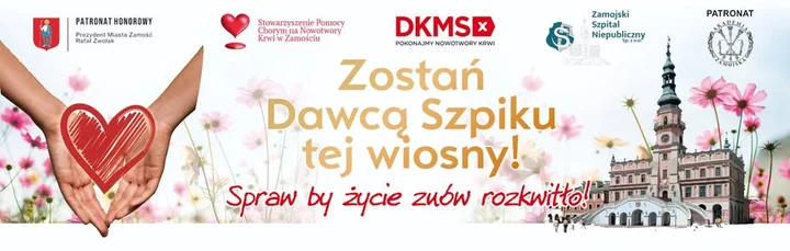 Grafika promocyjna wydarzenia Spraw by życie znów rozkwitło – zostań dawcą szpiku tej wiosny