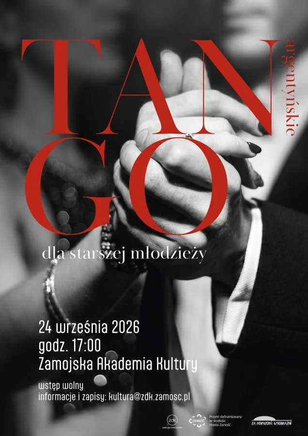 Grafika promocyjna wydarzenia Tango argentyńskie dla starszej młodzieży