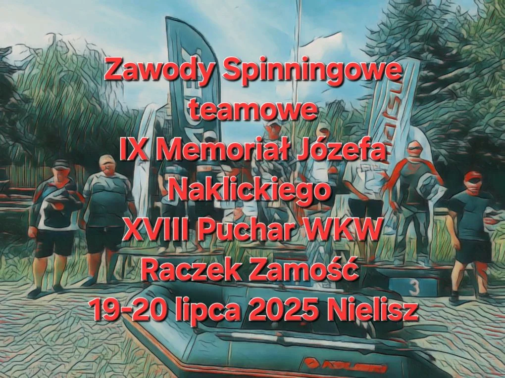 Grafika promocyjna wydarzenia Teamowe Zawody Spinningowe na Zbiorniku Nielisz