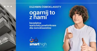 Grafika promocyjna wydarzenia Egzamin ósmoklasisty: ogarnij to z nami — bezpłatne warsztaty powtórkowe