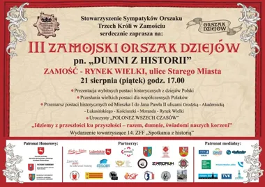 Grafika promocyjna wydarzenia III Zamojski Orszak Dziejów