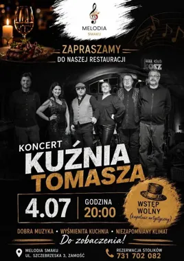 Grafika promocyjna wydarzenia Kuźnia Tomasza w Zamościu — zapowiedź na 4 lipca, wstęp wolny