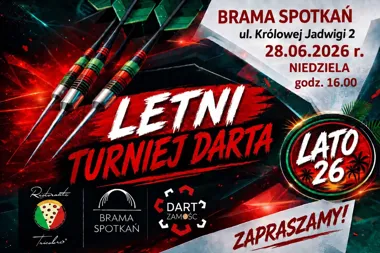 Grafika promocyjna wydarzenia Letni Turniej Darta Zamość – Lato 2026: sportowe emocje przy tarczy