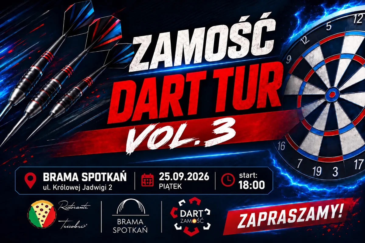 Grafika promocyjna wydarzenia Zamość Dart TUR 2026 vol. 3 – turniej darta