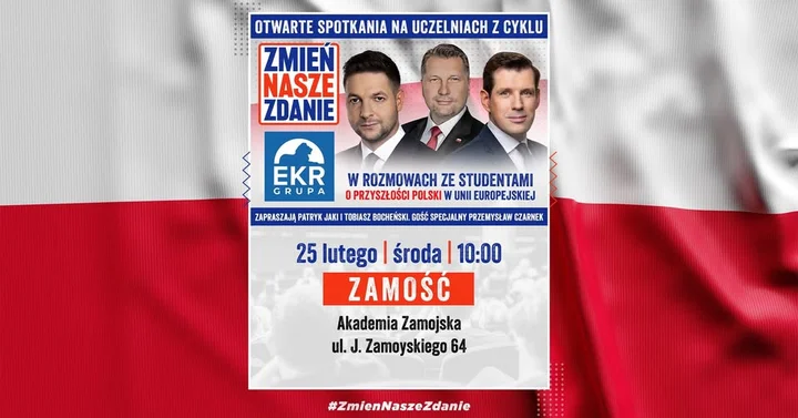 Grafika promocyjna wydarzenia Zamość: Otwarte spotkania na uczelniach (#zmiennaszezdanie)