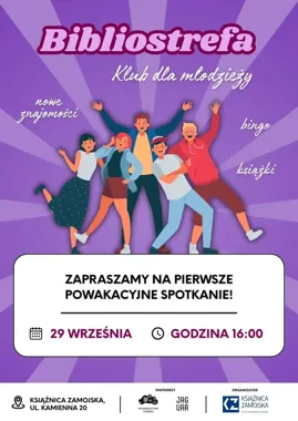 Bibliostrefa wraca po wakacjach - młodzież spotka się w Książnicy