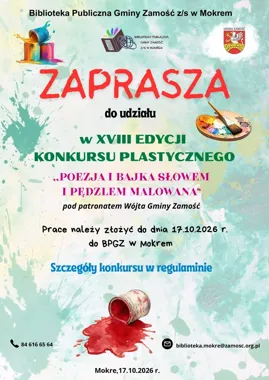Wiersze i bajki staną się inspiracją. XVIII konkurs plastyczny w gminie Zamość