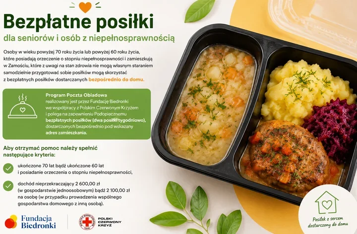 Dwa posiłki tygodniowo trafiają do domów seniorów w Zamościu