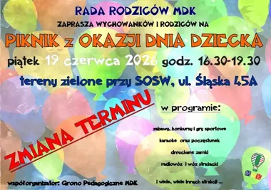 Piknik w MDK przesunięty o tydzień - dzieci dostaną nową datę zabawy