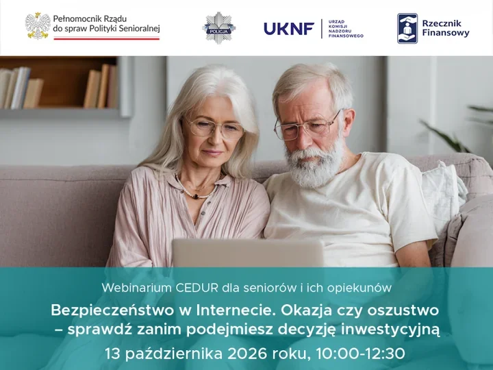 Seniorzy poznają metody oszustów. Webinarium o fałszywych inwestycjach