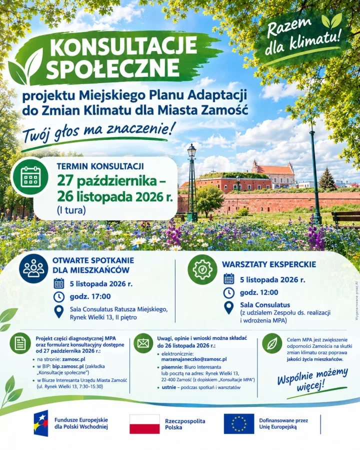 Zamościanie mogą wpłynąć na plan odporności miasta na zmiany klimatu