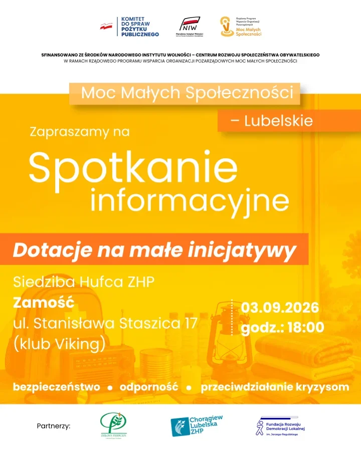 950 tysięcy złotych na małe inicjatywy. Spotkanie w Zamościu