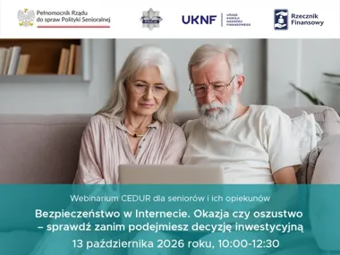Seniorzy poznają metody oszustów. Webinarium o fałszywych inwestycjach
