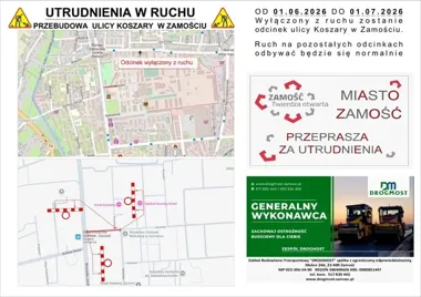 Przebudowa ulicy Koszary wprowadza utrudnienia w ruchu