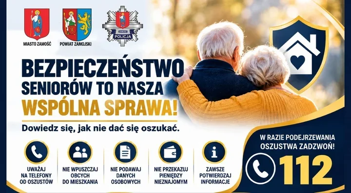 Seniorzy z powiatu zamojskiego dostają ostrzeżenie przed oszustami