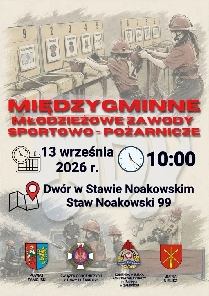 Młodzi strażacy staną do rywalizacji. Zawody odbędą się w Stawie Noakowskim