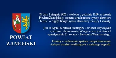Syreny zabrzmią w powiecie zamojskim. To będzie trening alarmowania