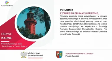 Poradnik o prawie karnym przygotowano dla mieszkańców powiatu zamojskiego