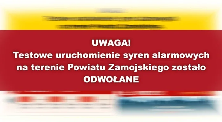 Odwołano test syren alarmowych w powiecie zamojskim